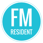 Teal logo circle with "FM Resident"