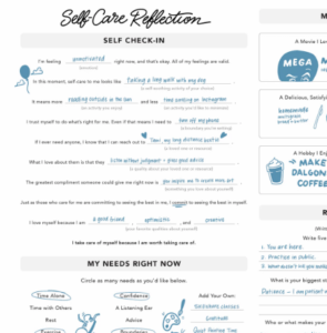 Passion Planner's Self Care Reflection